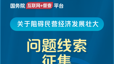 男女操b视频网站看国务院“互联网+督查”平台公开征集阻碍民营经济发展壮大问题线索